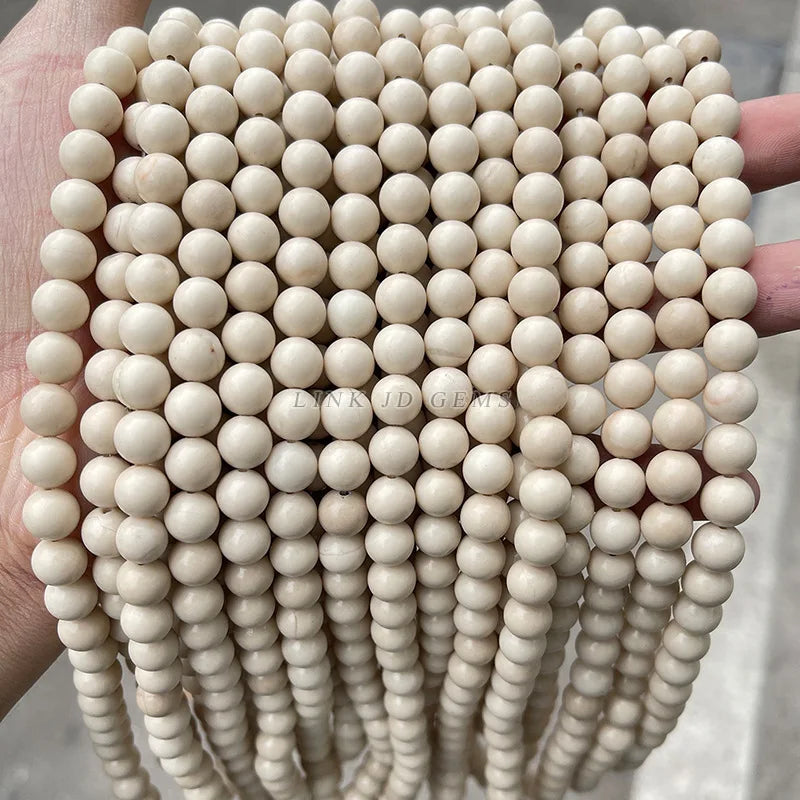 Mostacillas de piedra natural, variedades, redondo de 4, 6, 8, 10 y 12mm