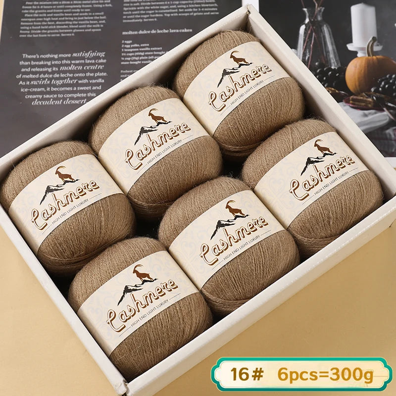 Lana fina pura de Cachemira de 300g, tejido a mano. 6 unidades