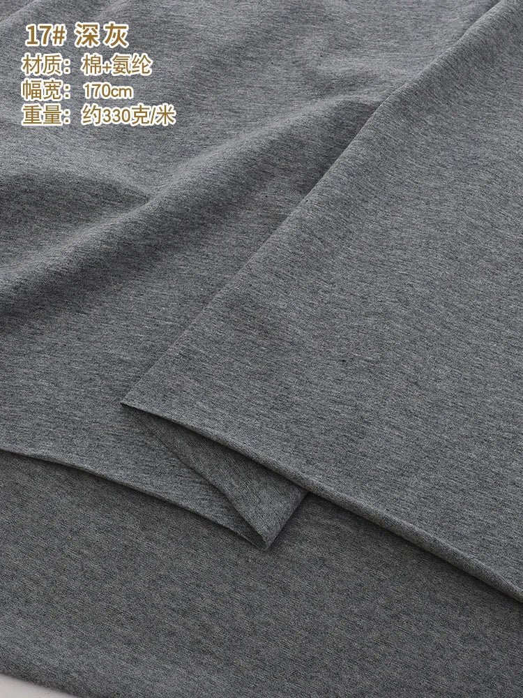 170x50cm 95% algodón 5% LICRA tejido de Jersey hacer ropa deportiva de primavera y verano, tela de alta elasticidad 330 g/m