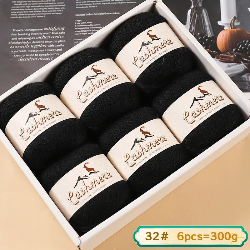 Lana fina pura de Cachemira de 300g, tejido a mano. 6 unidades