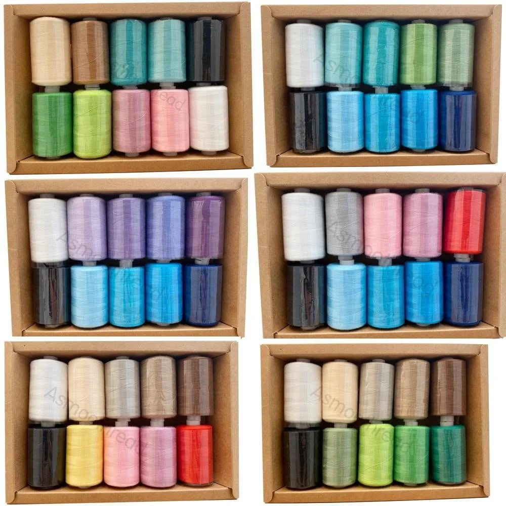 Kit de carretes de hilo de coser de poliéster, para coser a mano y a máquina, 1/10/12 colores