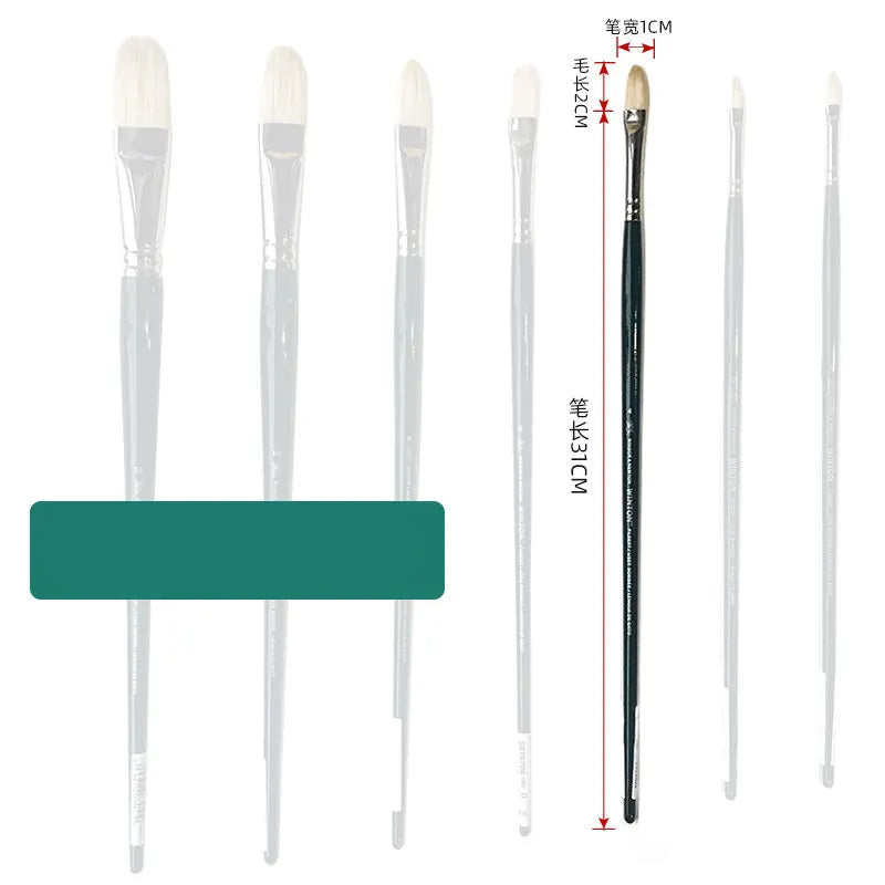 Juego de Pinceles para Óleo Winsor & Newton - Pinceles Planos y en Forma de Abanico, de Cerda de Cerdo
