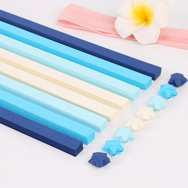 Surtido de papel de Origami de estrella de 540 hojas, estrella colorida de doble cara, manualidades plegables