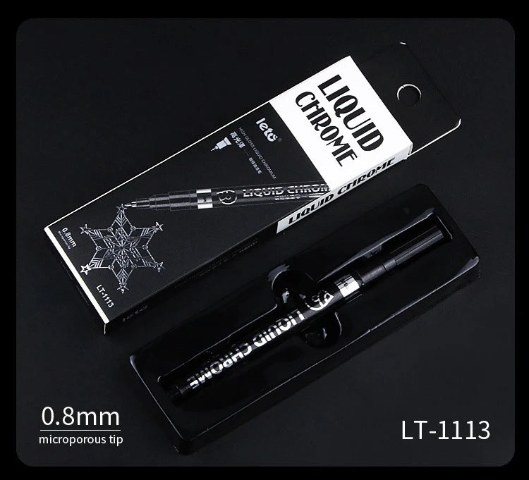 Bolígrafos de pintura espejo, tinta plateada, dorada y otros, punta de escritura de 1/2mm para modelo de Metal, madera, plástico y piedra, 1/6 Uds.