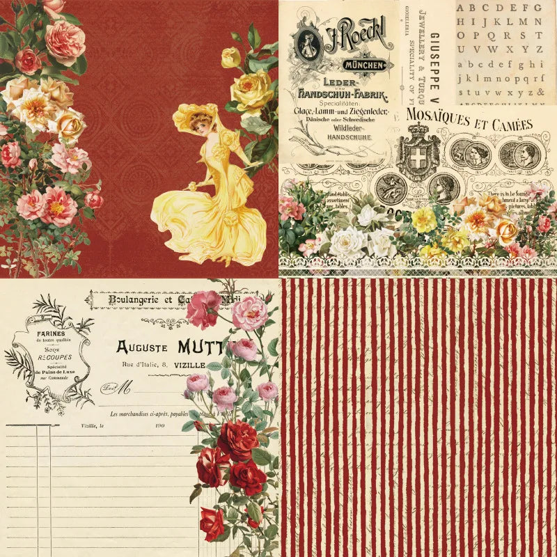 12 hojas de papel para álbum de recortes de 15x15cm