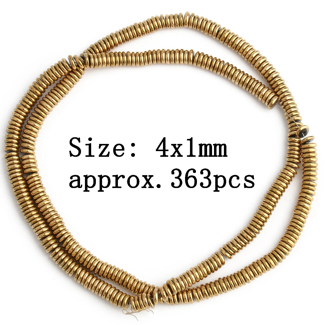 Mostacillas de hematita chapadas en oro Natural para fabricación de joyería