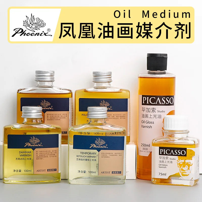 Medium de 100ml para pinturas al óleo, secado rápido, aceite de tóner, retoque de esmalte, barniz brillante