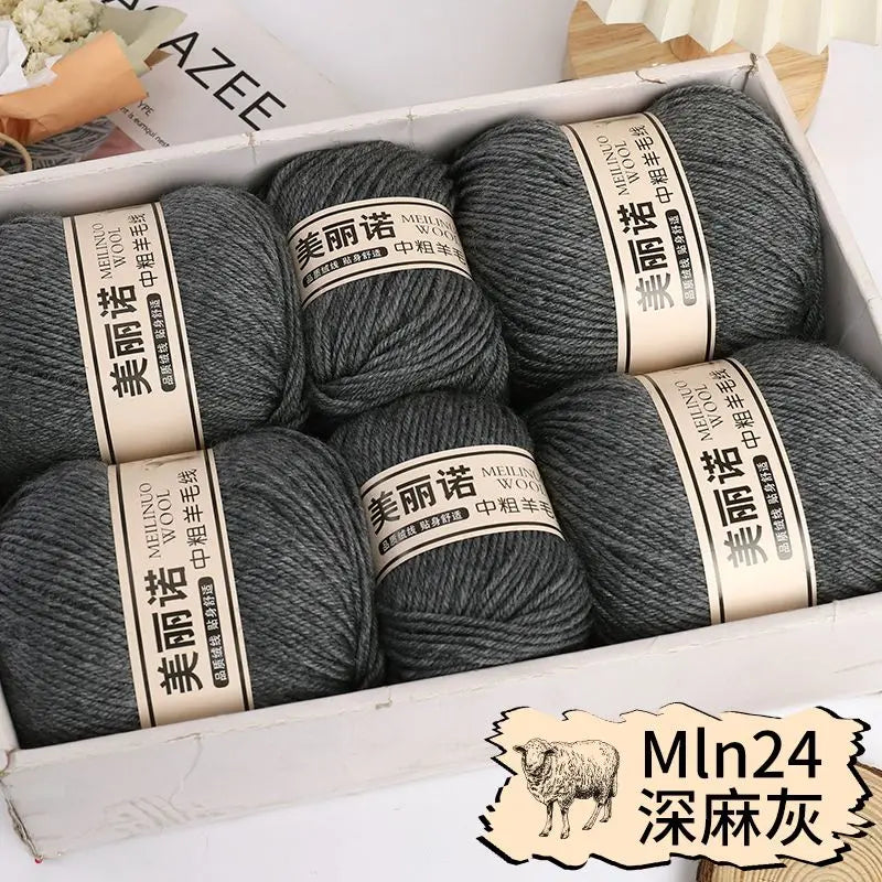 500 g/set de lana merina de 4 capas para tejer a mano