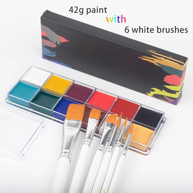 Kit de pintura con pinceles para niños y adultos, maquillaje corporal, arte corporal, ingrediente seguro, 12/20 colores