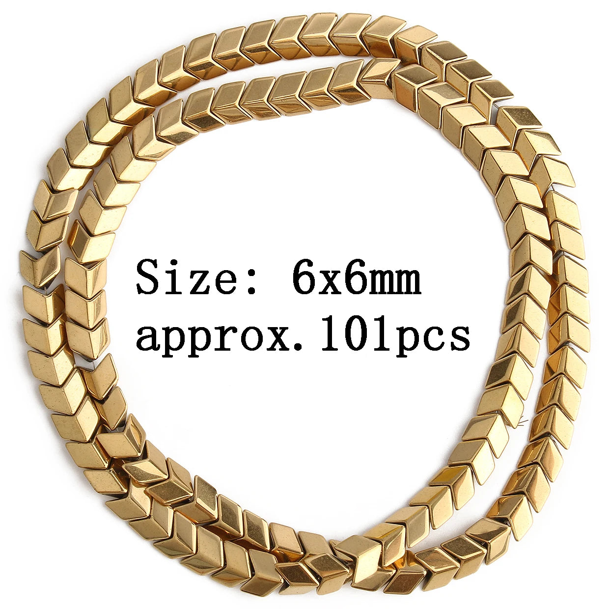 Mostacillas de hematita chapadas en oro Natural para fabricación de joyería