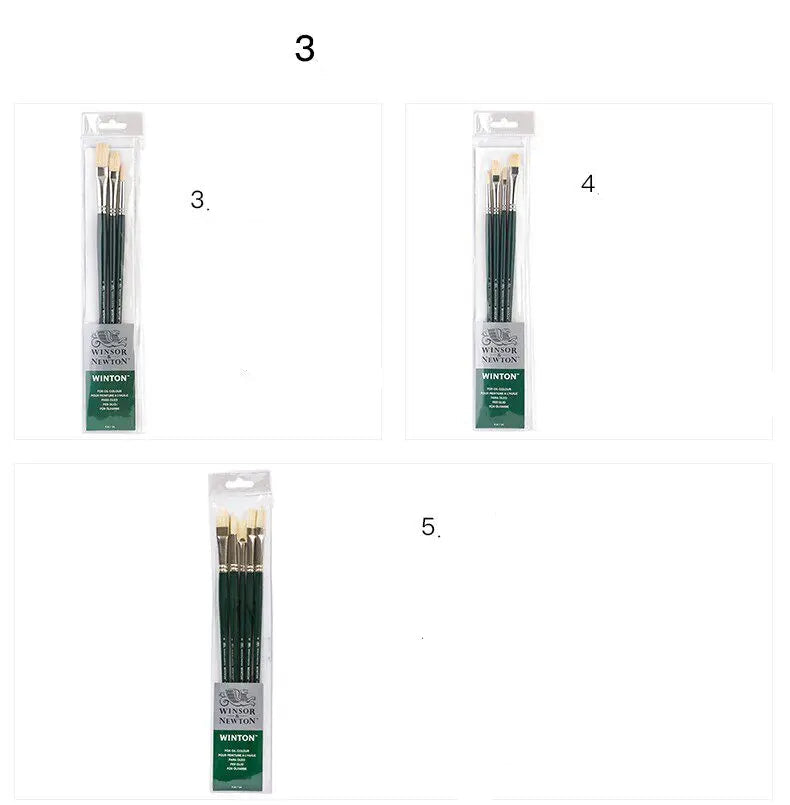 Juego de Pinceles para Óleo Winsor & Newton - Pinceles Planos y en Forma de Abanico, de Cerda de Cerdo