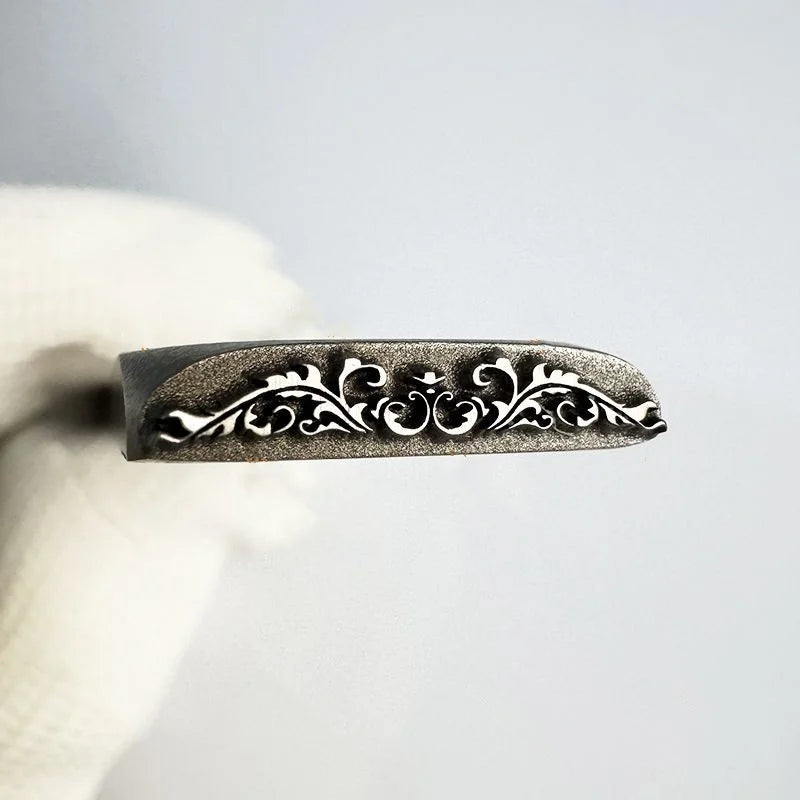 Sellos de joyería con patrón, de acero, troqueles de grabado para pulsera de oro y plata.