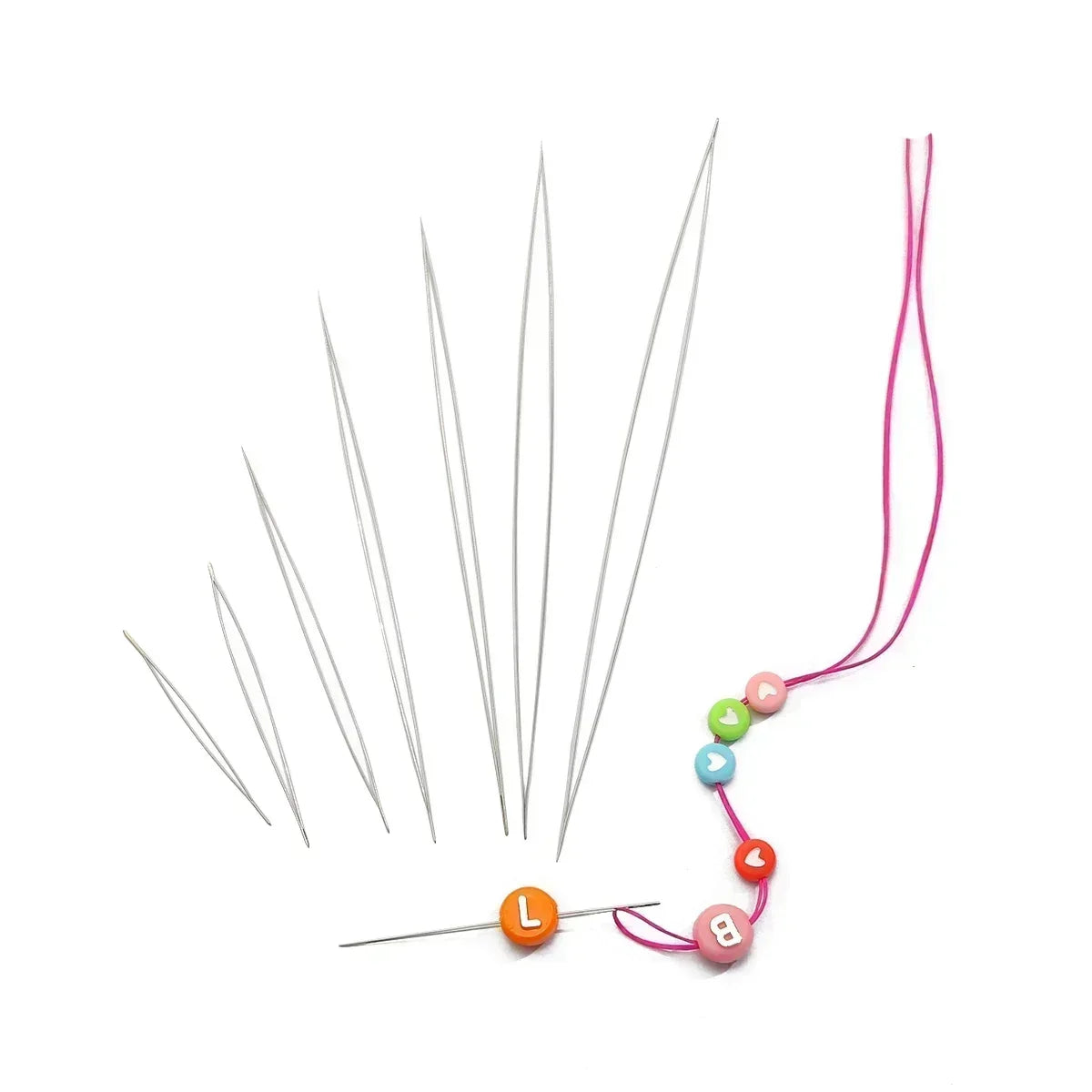 Agujas para joyería con mostacillas, herramientas de fabricación de joyas, 5/50 Uds.