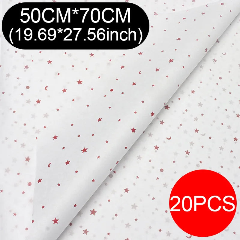20 unids/lote 50x70cm, oro negro blanco Multicolor papel tisú para envolver regalos