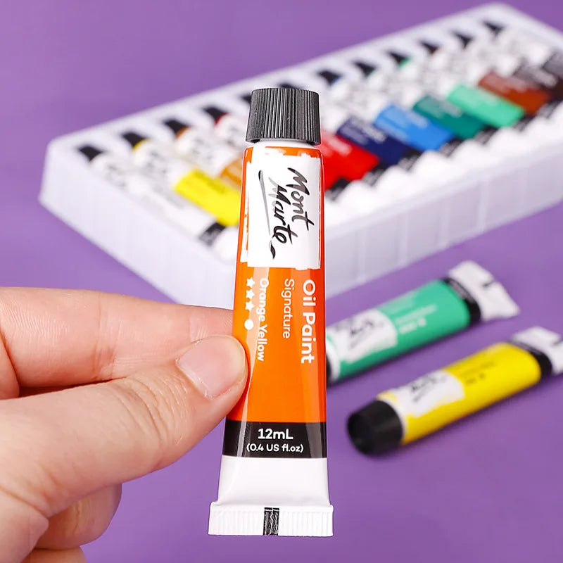 Tubos de pinturas al óleo profesionales para artistas, 12/24 colores, 12 ML. Mont Marte