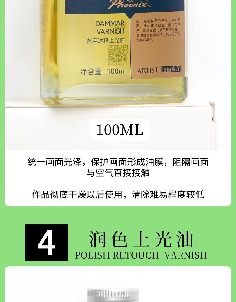 Medium de 100ml para pinturas al óleo, secado rápido, aceite de tóner, retoque de esmalte, barniz brillante