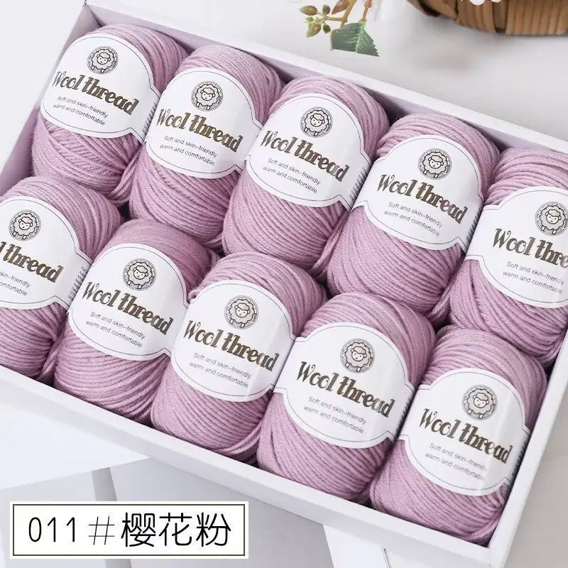 500 g/set (10 unidades de 50g) de  lana merino lisa