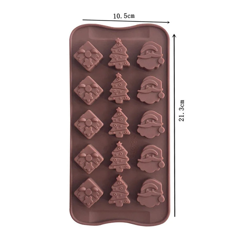 Molde de silicona antiadherente con formas de Navidad, para hornear galletas, chocolate, Fondant, dulces, etc.