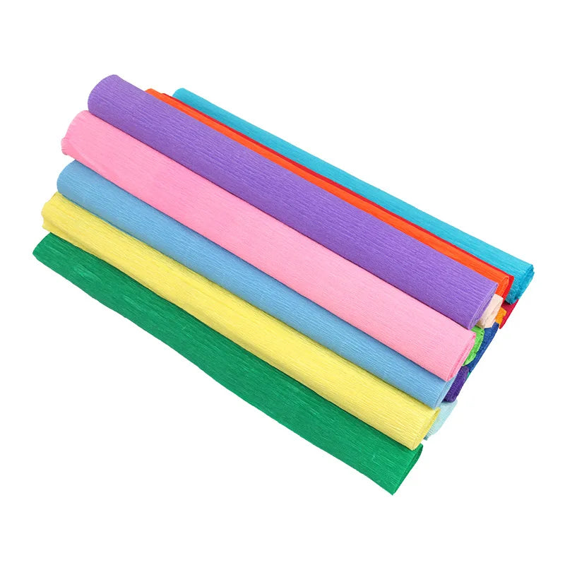 Rollo de papel crepé de colores de 50x250cm.