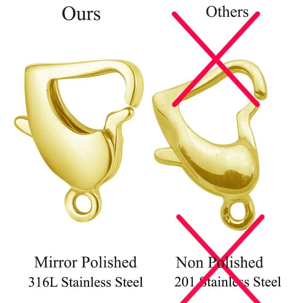 5 unids/lote de cierre de langosta rectangular de acero inoxidable de joyería para hacer collares y pulseras