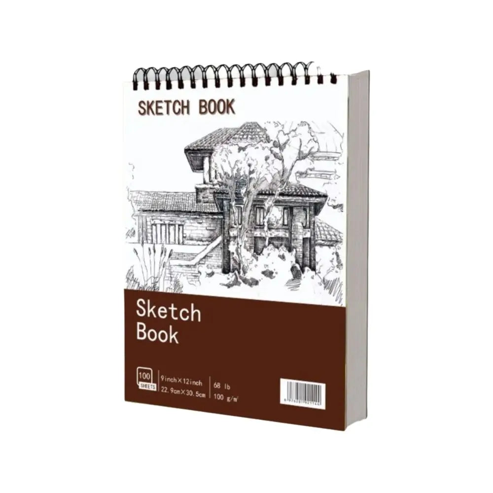 Cuaderno de bocetos en espiral de 100 hojas, portátil, con páginas perforadas, papel sin ácido