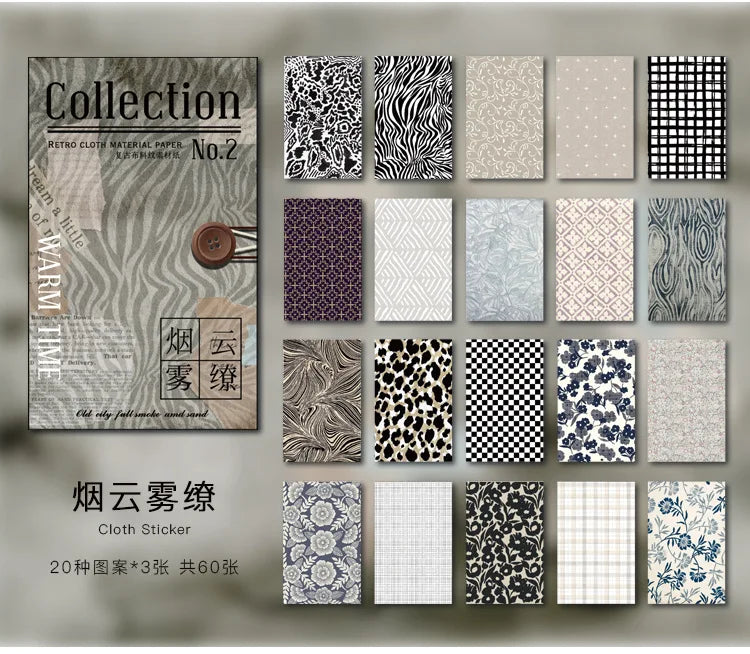 60 uds. de patrones florales artísticos, retro, creatividad hecha a mano