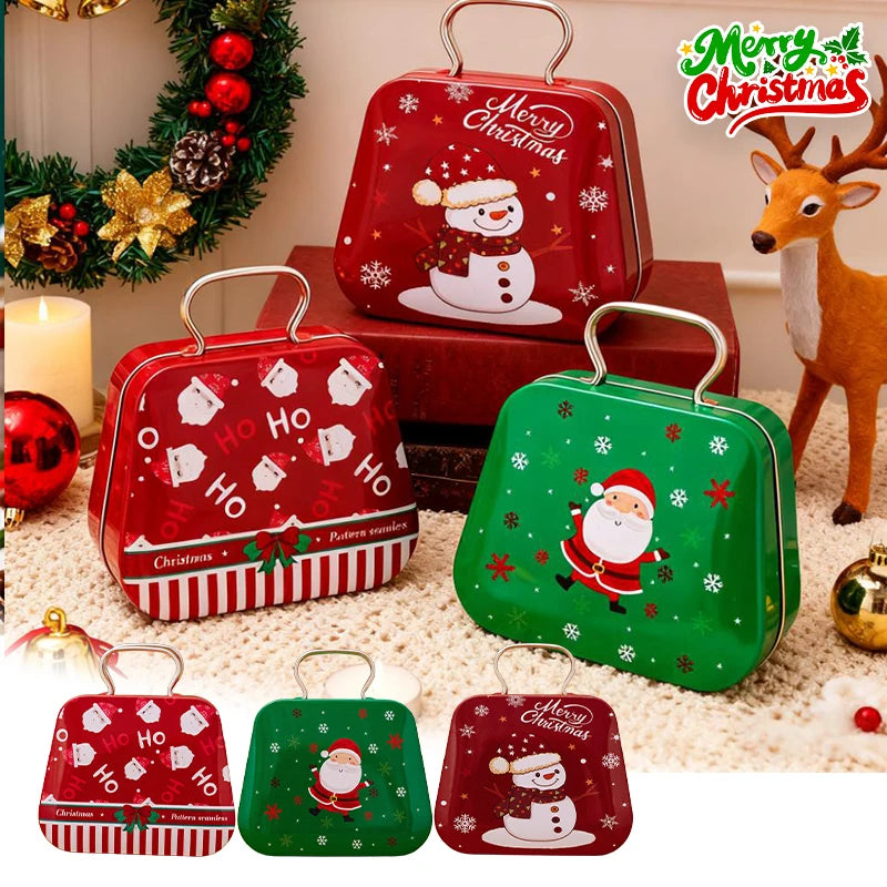 Mini bolso de Navidad, caja de dulces de Metal