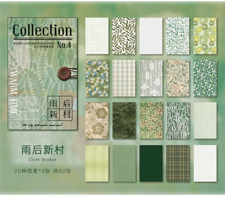 60 uds. de patrones florales artísticos, retro, creatividad hecha a mano