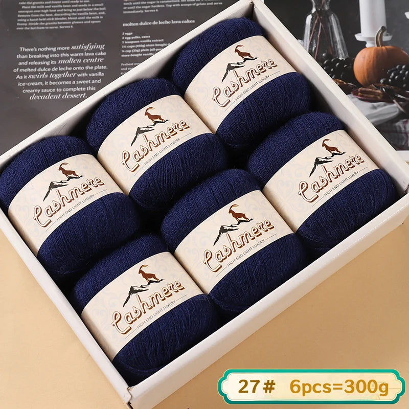 Lana fina pura de Cachemira de 300g, tejido a mano. 6 unidades