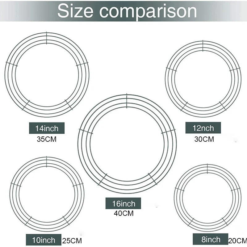 1 unidad de aro de metal de 20 a 40cm para decoración navideña, para corona, colgante