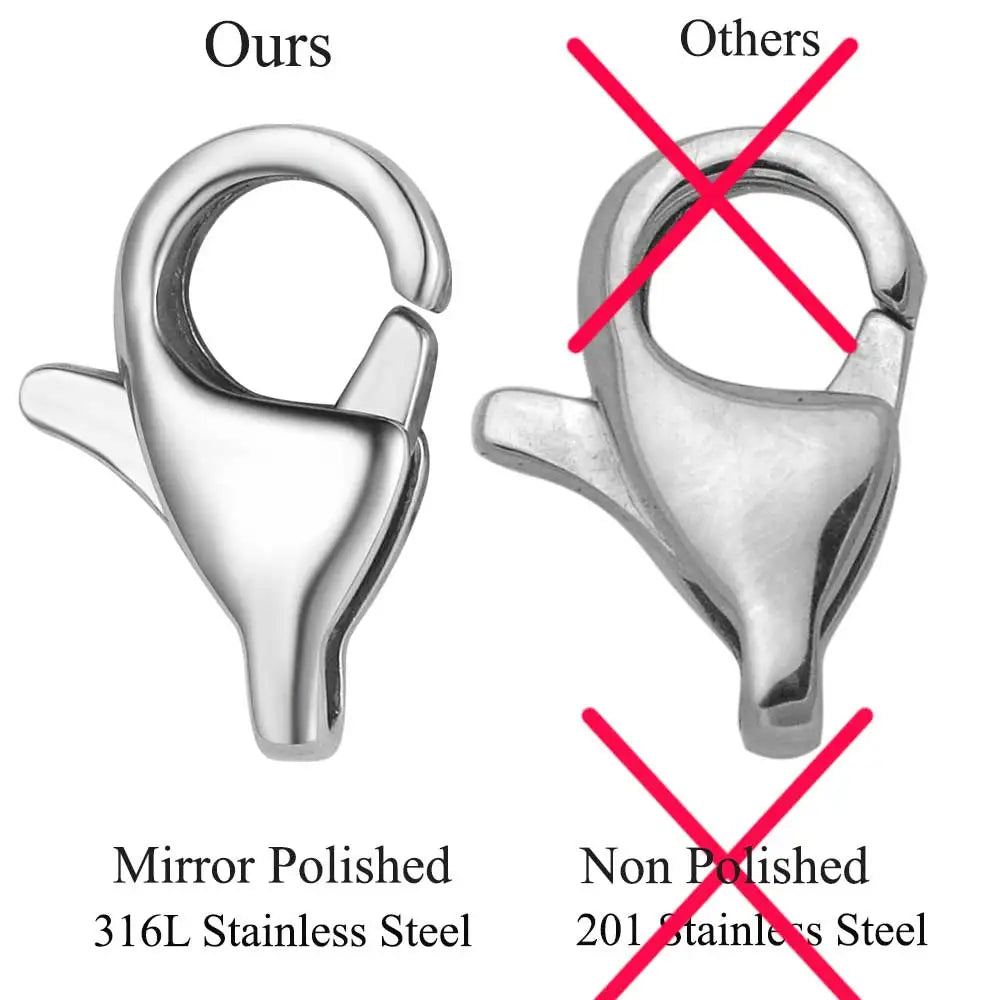 5 unids/lote de cierre de langosta rectangular de acero inoxidable de joyería para hacer collares y pulseras