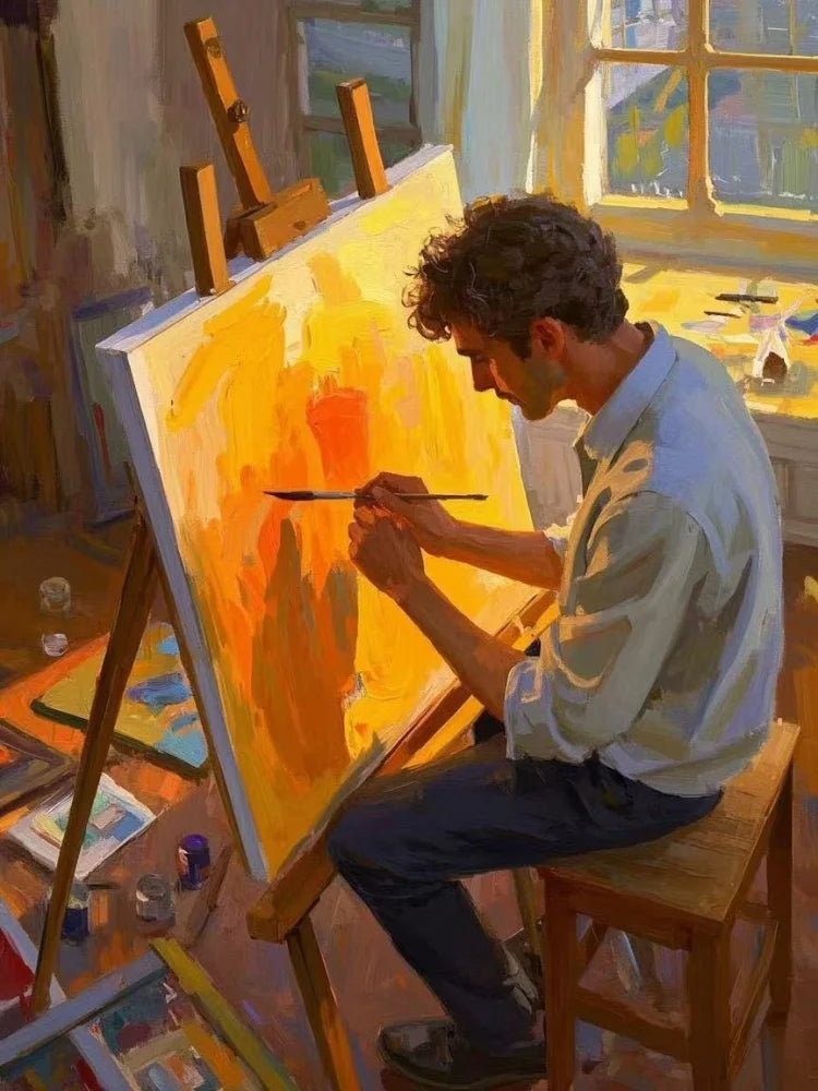 Lienzo de pintura al óleo negro de 3 metros, profesional