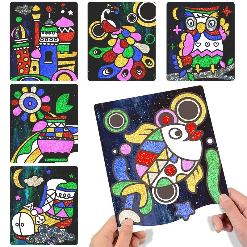 9 a 20 piezas de papel mágico, pegatinas creativas