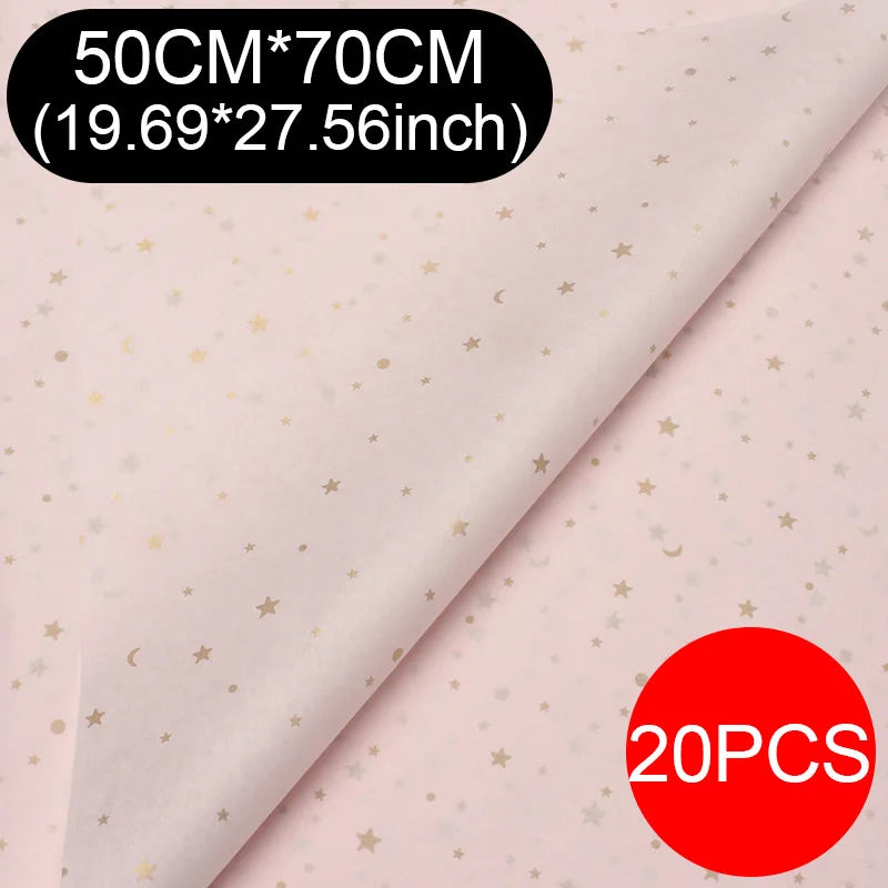 20 unids/lote 50x70cm, oro negro blanco Multicolor papel tisú para envolver regalos