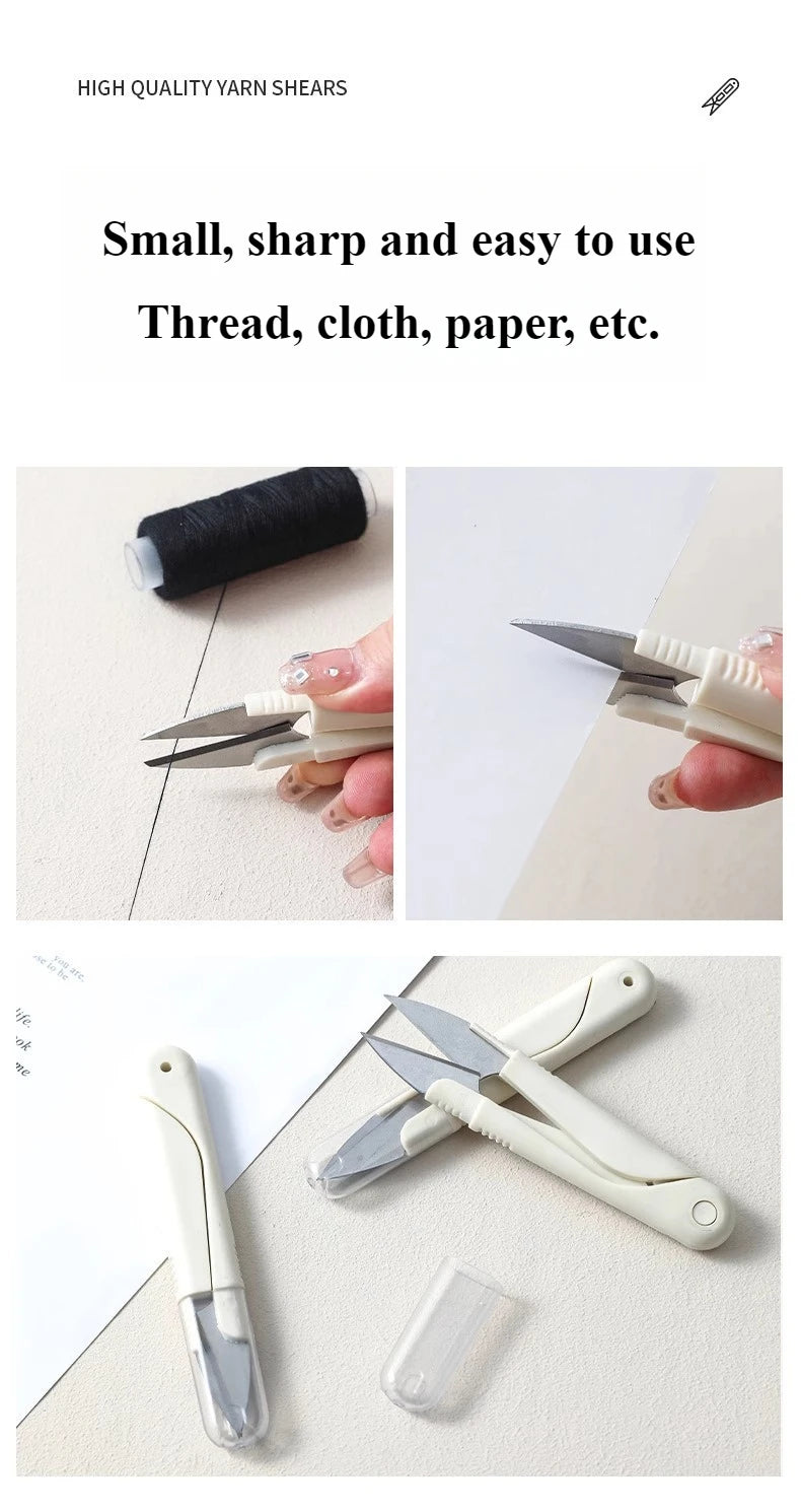 Tijeras de resorte para costura en forma de U, con tapa, de acero inoxidable, 1 unid.