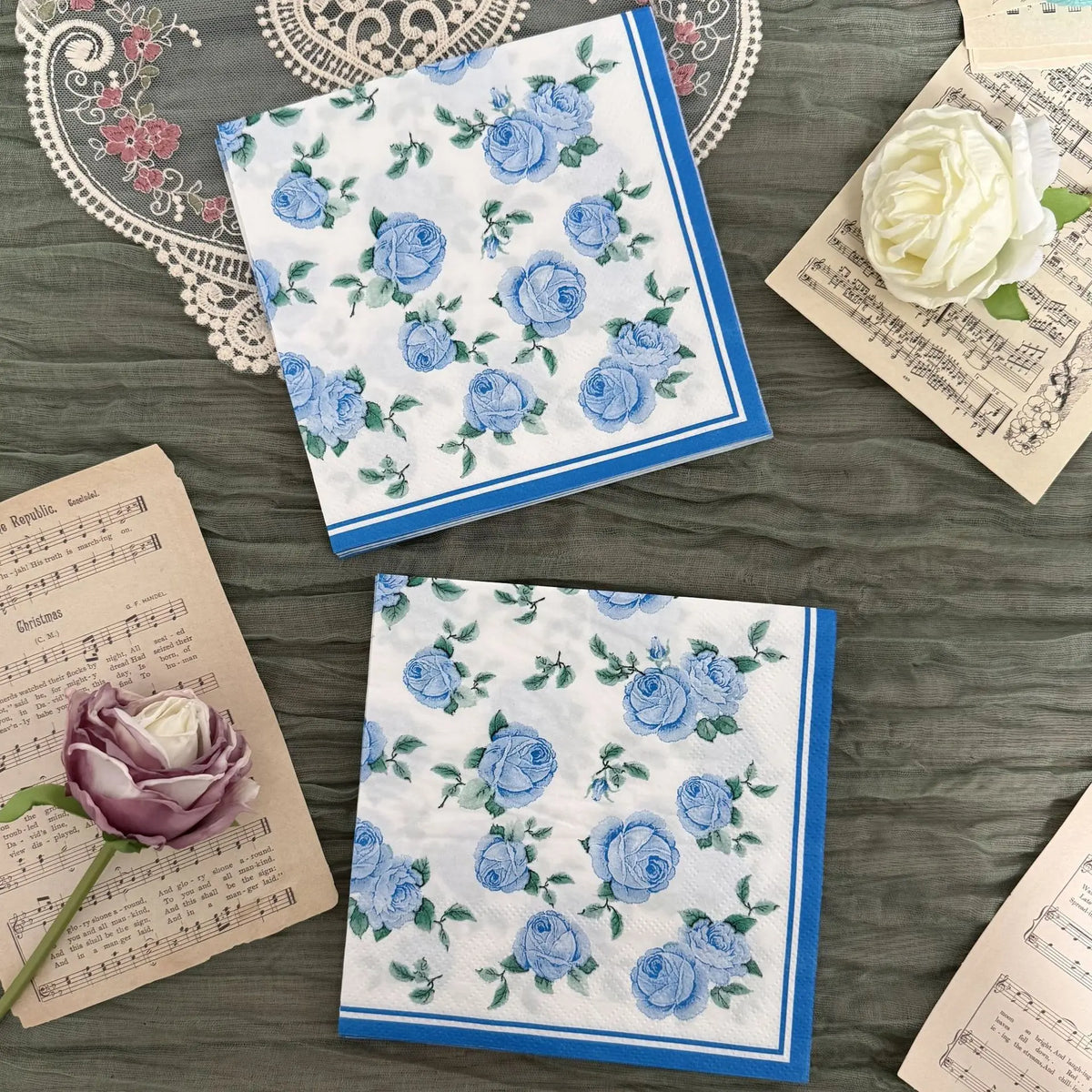 20 Servilletas Florales Coloridas Desechables, Decoupage