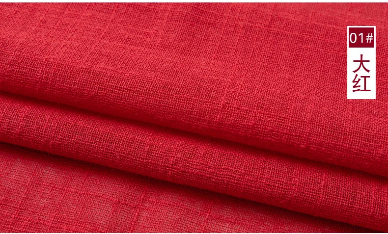 Tela de algodón de lino fino suave, orgánico de Color sólido