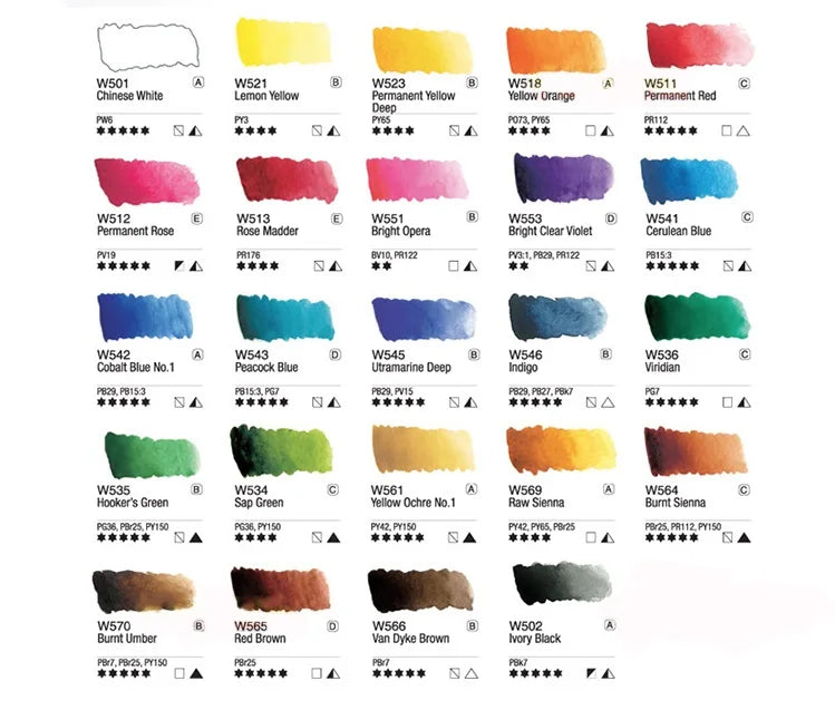 Mijello Misson- acuarela, pincel de dibujo artístico, suministros de arte, 36/34/24/12 colores