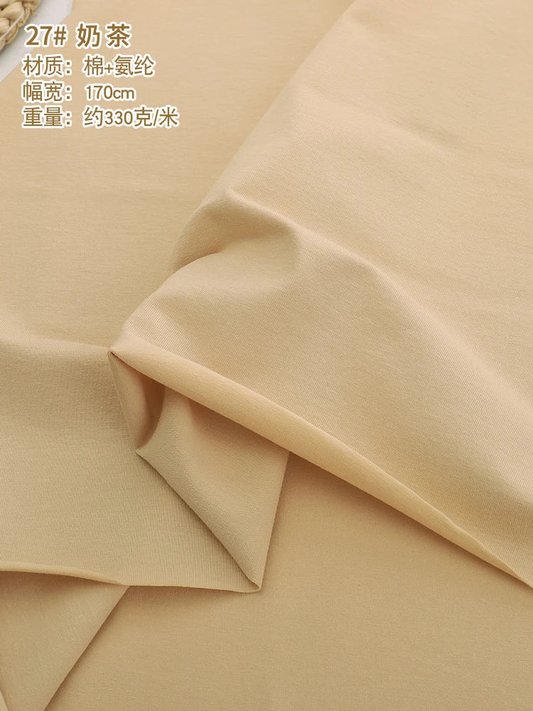 170x50cm 95% algodón 5% LICRA tejido de Jersey hacer ropa deportiva de primavera y verano, tela de alta elasticidad 330 g/m