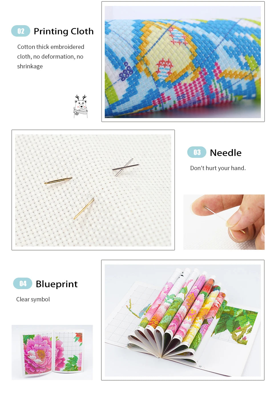 Kit de punto de cruz, imágenes de costura patrón HD impreso, tela Aida, 16CT, 14CT, 11CT