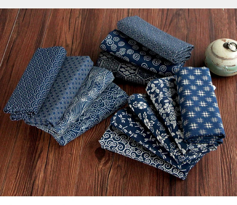 Telas de algodón puro azul marino de 110CM de ancho