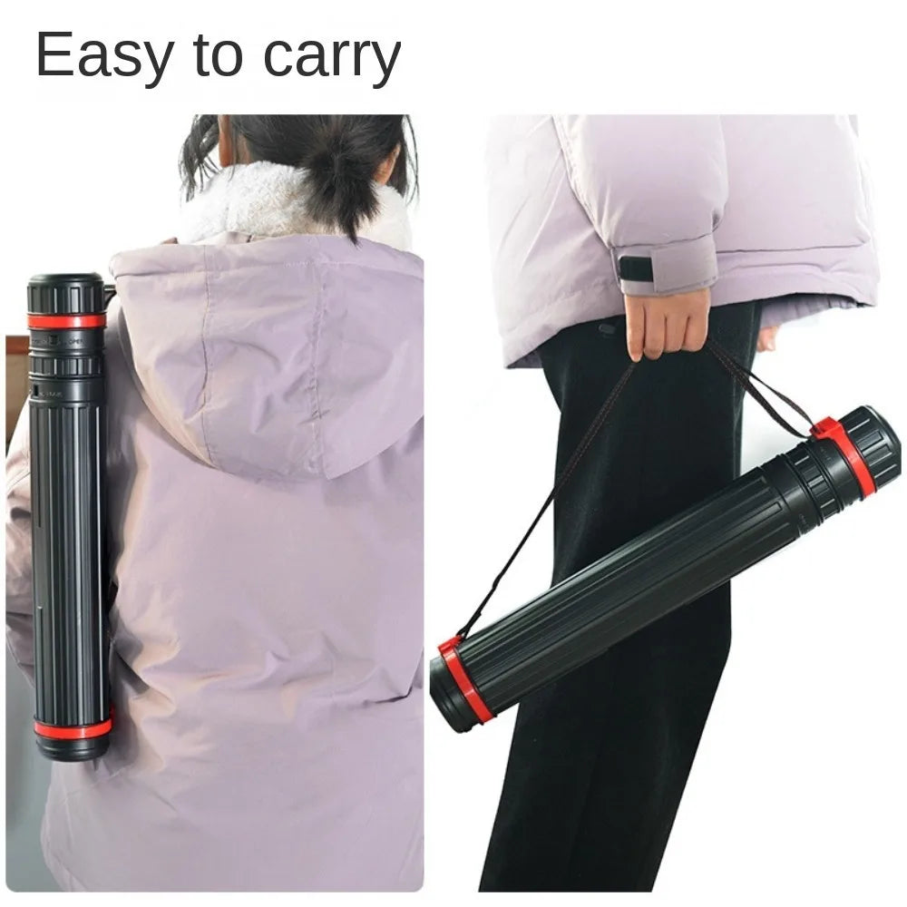 Caja de Almacenamiento de Arte Portátil de Plástico, Tubo Ajustable con Correas