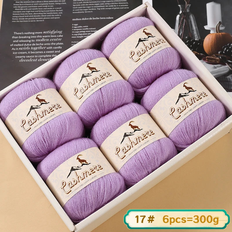 Lana fina pura de Cachemira de 300g, tejido a mano. 6 unidades
