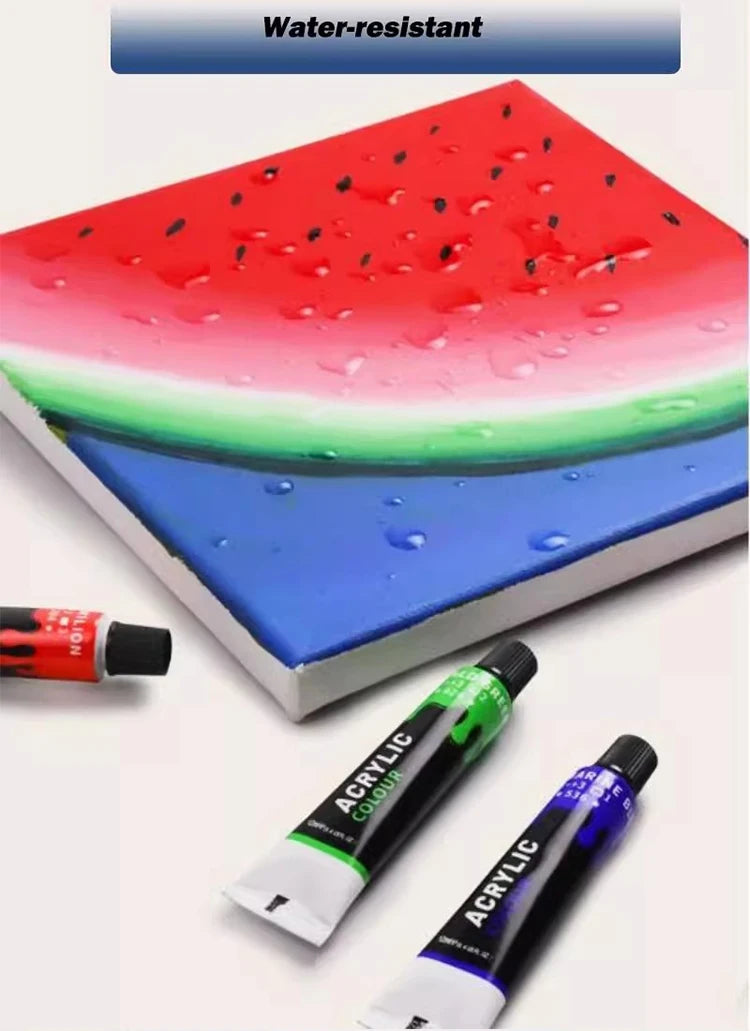 Juego de pintura acrílica metálica profesional, tubos de 12/24 colores y 12 ml.