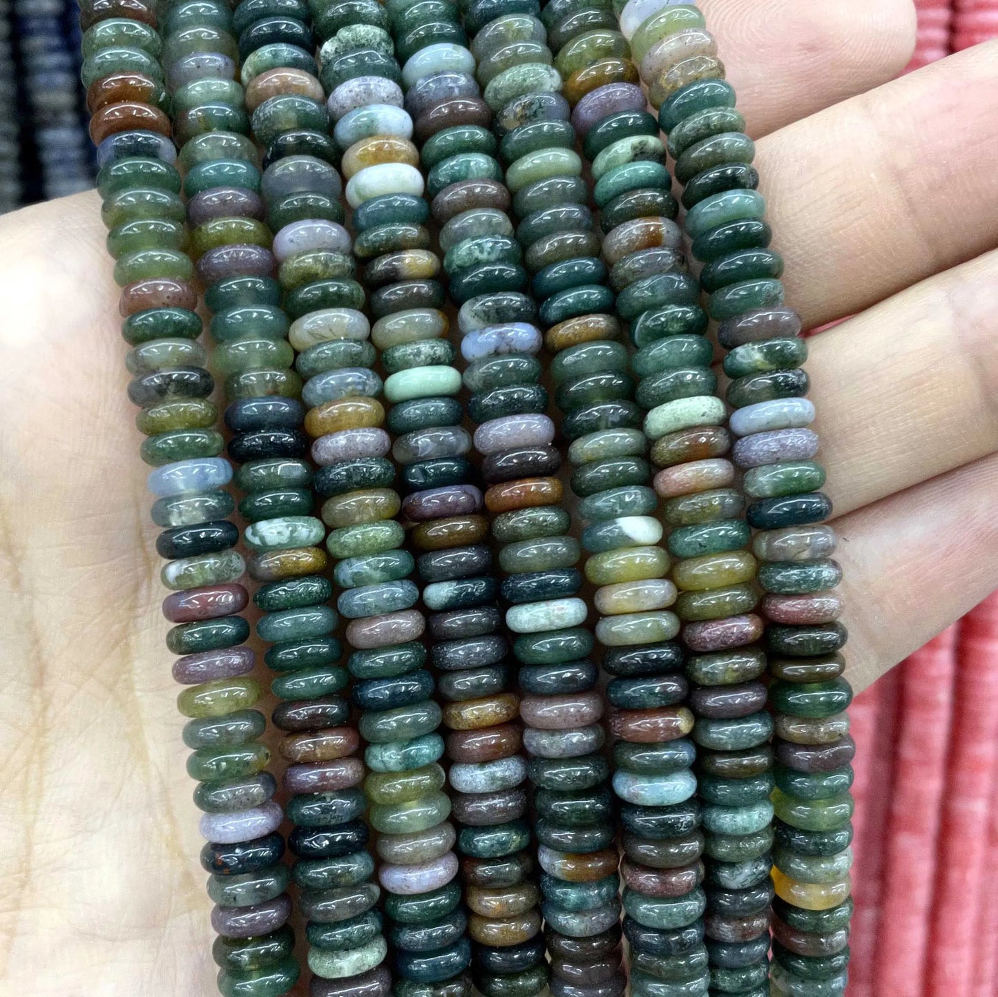 Rondelle de piedra Natural de 2x6mm, turquesas, cuarzo, jaspe, ágatas, mostacillas redondas, planas