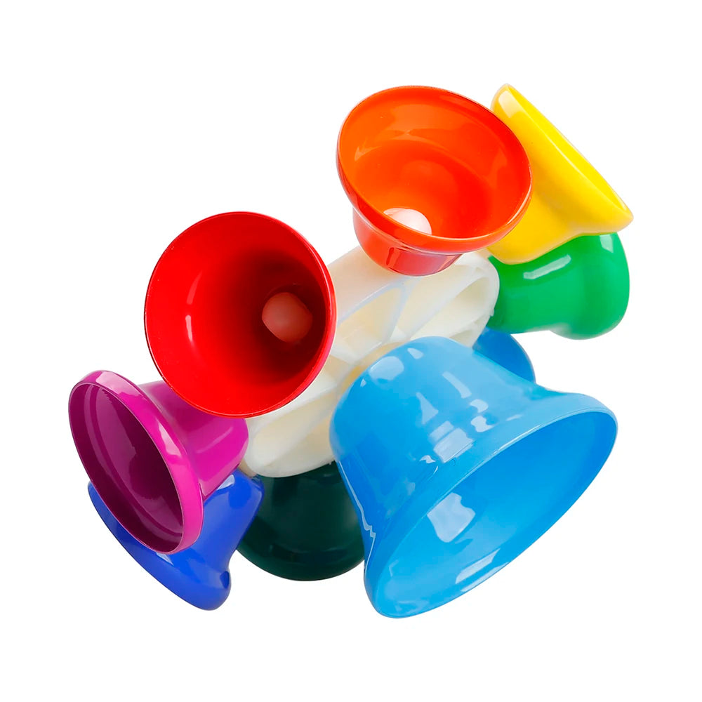 Juego de Instrumentos Musicales Orff, Campana de Mano de 8 Notas Coloridas para Niños.