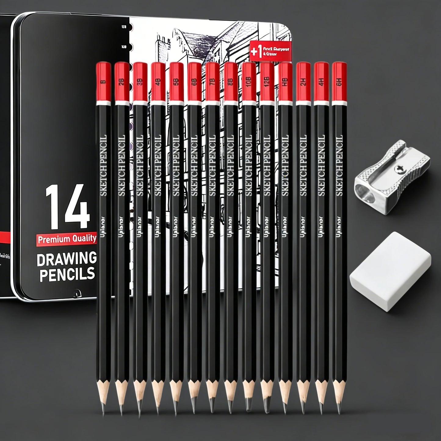 Juego de 14 lápices de dibujo profesionales para dibujar