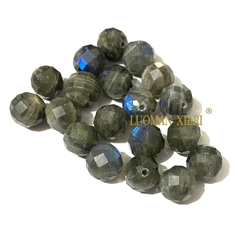 Piedra Natural redonda facetada AAA, mostacillas espaciadoras sueltas para fabricación de joyería