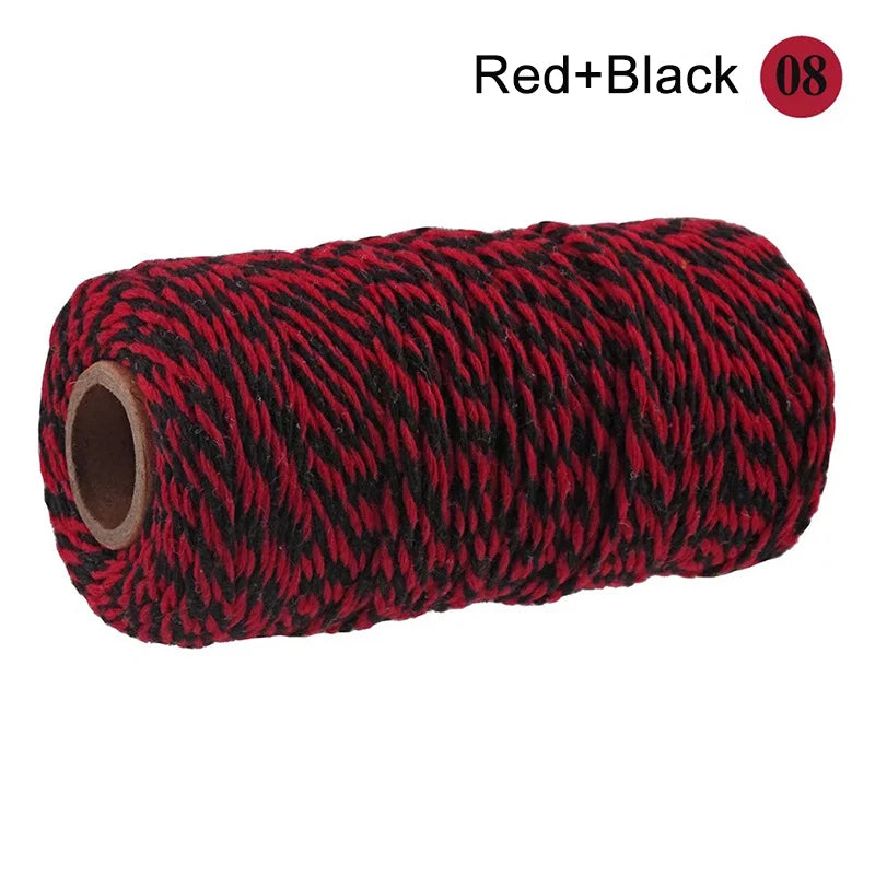Cuerda de macramé de algodón para manualidades, cordón colorido de 100M y 2mm
