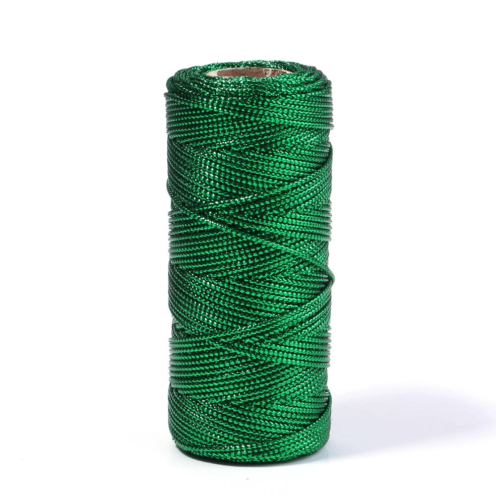 Cuerda de 1,5mm y 100m, cordón dorado y plateado para embalaje de regalo, cordón para macramé